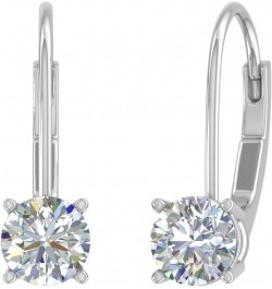 0.40 to 1 Carat Diamond Leverback Drop Earrings in 14K Gold - IGI Certified White Gold 0.8 carats $154.50 Earrings