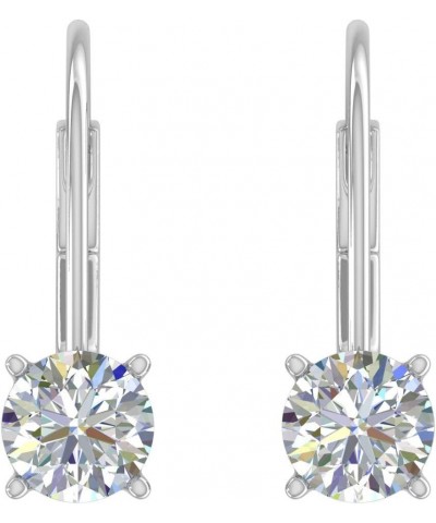 0.40 to 1 Carat Diamond Leverback Drop Earrings in 14K Gold - IGI Certified White Gold 0.8 carats $154.50 Earrings