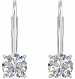 0.40 to 1 Carat Diamond Leverback Drop Earrings in 14K Gold - IGI Certified White Gold 0.8 carats $154.50 Earrings