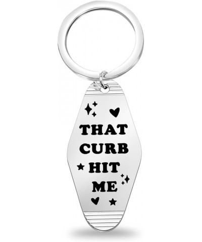 That Curb Hit Me Motel Keychain Funny Keychain Gift For Teens New Car Gift That Curb Hit Me K $10.58 Bracelets