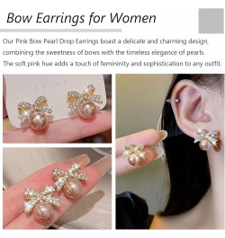 Pearl Bow Earrings for Women Pearl Earrings Elegant Ribbon Earrings Sweet Bow Knot Stud Earrings Bridal Earrings for Wedding ...