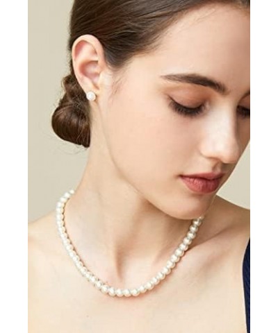 Round Imitation Pearl Necklace Wedding Pearl Necklace White Pearl Choker Necklace for Women Brides Bridesmaid Jewelry Gifts（4...