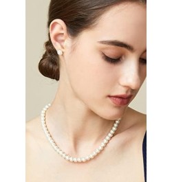 Round Imitation Pearl Necklace Wedding Pearl Necklace White Pearl Choker Necklace for Women Brides Bridesmaid Jewelry Gifts（4...