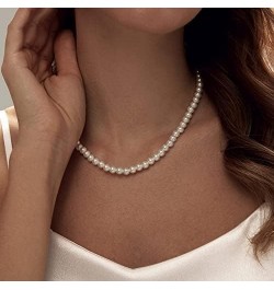 Round Imitation Pearl Necklace Wedding Pearl Necklace White Pearl Choker Necklace for Women Brides Bridesmaid Jewelry Gifts（4...