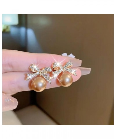 Pearl Bow Earrings for Women Pearl Earrings Elegant Ribbon Earrings Sweet Bow Knot Stud Earrings Bridal Earrings for Wedding ...