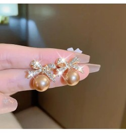 Pearl Bow Earrings for Women Pearl Earrings Elegant Ribbon Earrings Sweet Bow Knot Stud Earrings Bridal Earrings for Wedding ...