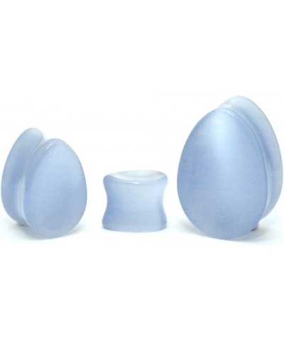 Pair of Concave Grey Cat Eye Teardrop Plugs (STN-690) 1/2" (12mm) $11.82 Body Jewelry