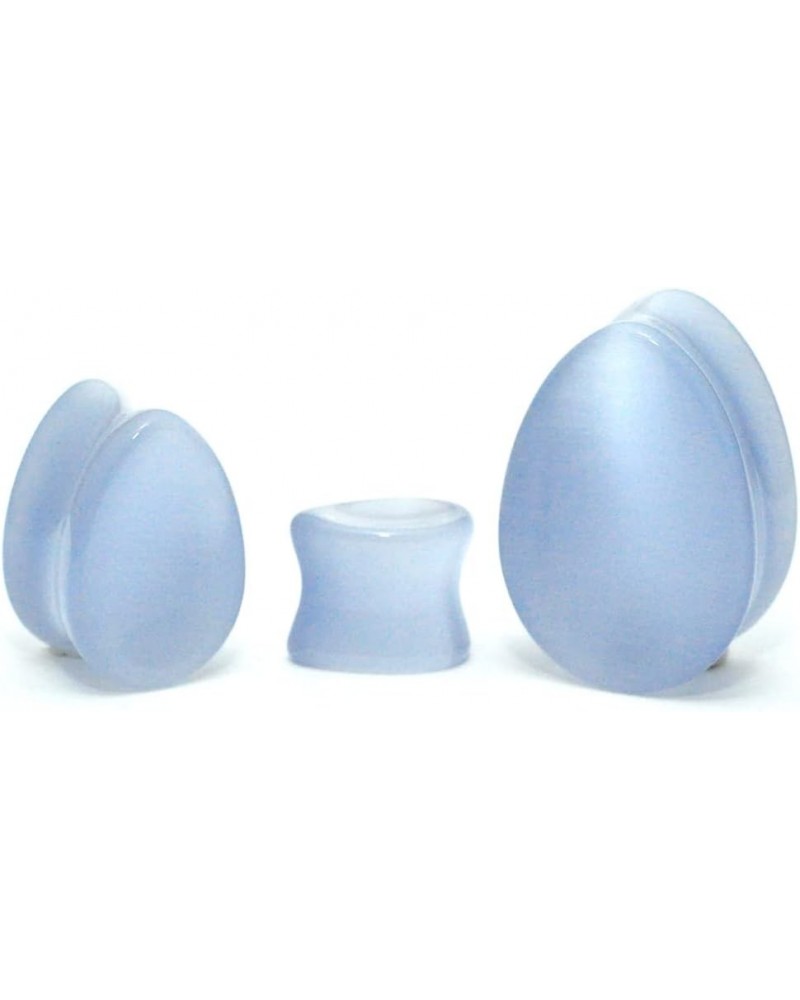 Pair of Concave Grey Cat Eye Teardrop Plugs (STN-690) 1/2" (12mm) $11.82 Body Jewelry