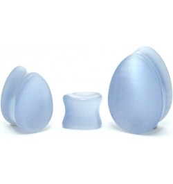 Pair of Concave Grey Cat Eye Teardrop Plugs (STN-690) 1/2" (12mm) $11.82 Body Jewelry