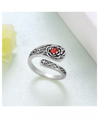 Rose Spoon Rings for Women 925 Sterling Silver Adjustable Thumb Rings Vintage Rose Thumb Jewelry Gifts for Women Men $19.74 R...