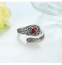 Rose Spoon Rings for Women 925 Sterling Silver Adjustable Thumb Rings Vintage Rose Thumb Jewelry Gifts for Women Men $19.74 R...