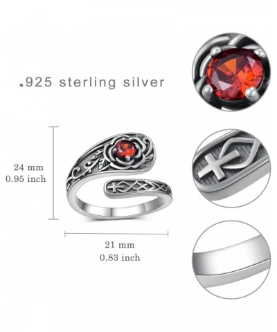 Rose Spoon Rings for Women 925 Sterling Silver Adjustable Thumb Rings Vintage Rose Thumb Jewelry Gifts for Women Men $19.74 R...