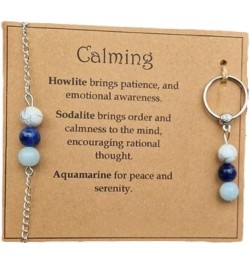 Healing Gemstone Bracelet Keychain Emotional Support Gemstone Bracelet & Keychain Set Calming $7.13 Bracelets