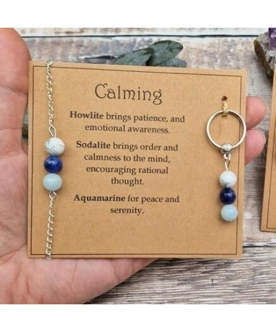 Healing Gemstone Bracelet Keychain Emotional Support Gemstone Bracelet & Keychain Set Calming $7.13 Bracelets