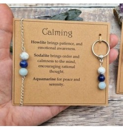 Healing Gemstone Bracelet Keychain Emotional Support Gemstone Bracelet & Keychain Set Calming $7.13 Bracelets