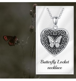 Heart Locket Necklace That Holds Pictures Sterling Silver Flower Lockets Jewelry for Women - Always in My Heart Cherry blosso...