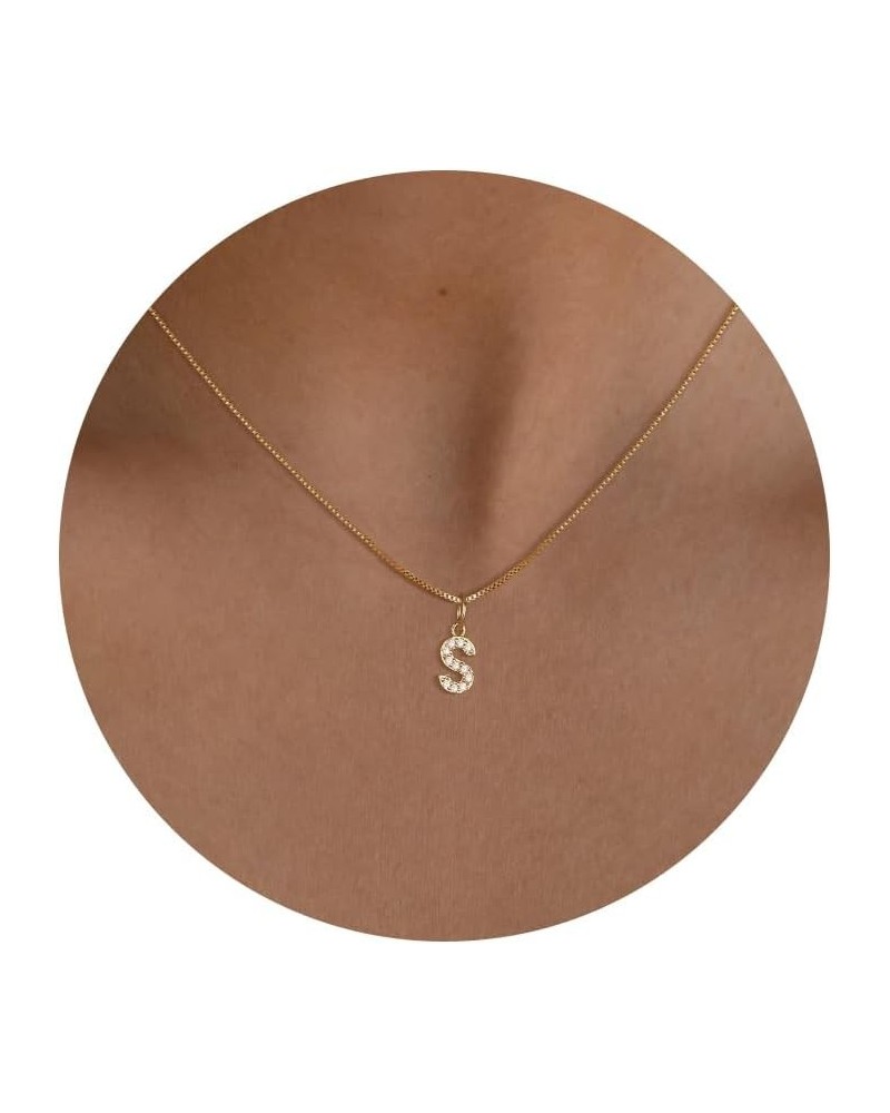 Initial Necklaces for Women, 14K Gold Plated Cubic Zirconia Initial Necklace Personalized Necklaces for Women Dainty CZ Lette...