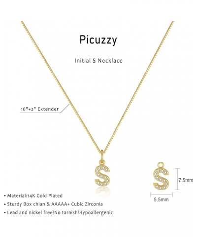 Initial Necklaces for Women, 14K Gold Plated Cubic Zirconia Initial Necklace Personalized Necklaces for Women Dainty CZ Lette...