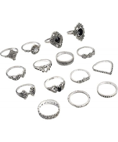 15 PCS Silver Vintage Goth Punk Rings Set for Men Girls Women, Cool Gothic Ring Pack, Trendy Stackable Midi Boho Silver $6.49...