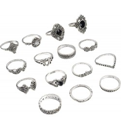 15 PCS Silver Vintage Goth Punk Rings Set for Men Girls Women, Cool Gothic Ring Pack, Trendy Stackable Midi Boho Silver $6.49...