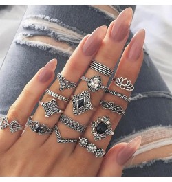 15 PCS Silver Vintage Goth Punk Rings Set for Men Girls Women, Cool Gothic Ring Pack, Trendy Stackable Midi Boho Silver $6.49...