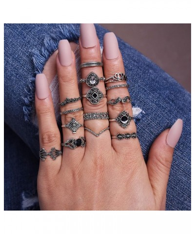 15 PCS Silver Vintage Goth Punk Rings Set for Men Girls Women, Cool Gothic Ring Pack, Trendy Stackable Midi Boho Silver $6.49...