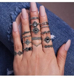 15 PCS Silver Vintage Goth Punk Rings Set for Men Girls Women, Cool Gothic Ring Pack, Trendy Stackable Midi Boho Silver $6.49...