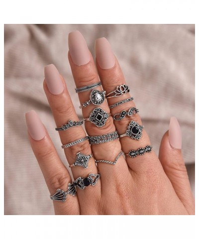 15 PCS Silver Vintage Goth Punk Rings Set for Men Girls Women, Cool Gothic Ring Pack, Trendy Stackable Midi Boho Silver $6.49...