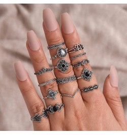 15 PCS Silver Vintage Goth Punk Rings Set for Men Girls Women, Cool Gothic Ring Pack, Trendy Stackable Midi Boho Silver $6.49...