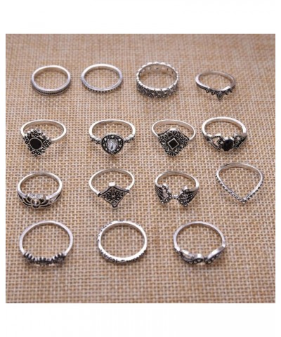 15 PCS Silver Vintage Goth Punk Rings Set for Men Girls Women, Cool Gothic Ring Pack, Trendy Stackable Midi Boho Silver $6.49...