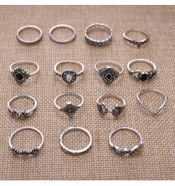 15 PCS Silver Vintage Goth Punk Rings Set for Men Girls Women, Cool Gothic Ring Pack, Trendy Stackable Midi Boho Silver $6.49...