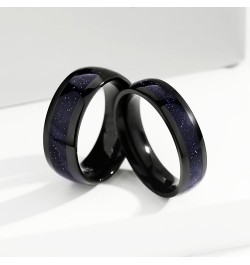 Personalized Promise Rings for Couples, Vine Blue Sandstone Black Matching Rings for Couples, Custom Matching Couple Rings Se...