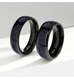 Personalized Promise Rings for Couples, Vine Blue Sandstone Black Matching Rings for Couples, Custom Matching Couple Rings Se...