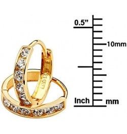 14k Yellow Gold 2mm Thickness CZ Channel Set Hoop Huggie Earrings - 3 Differnet Size Available 11 mm Diameter $39.27 Earrings