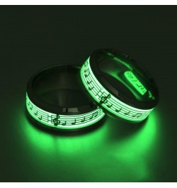 Stainless Steel Music Clef Note Rings Luminous Statement Hypoallergenic Fashion Middle Finger Simple Band for Women Men Trebl...