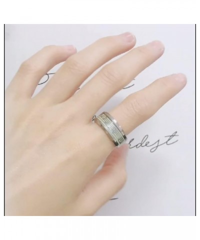 Stainless Steel Music Clef Note Rings Luminous Statement Hypoallergenic Fashion Middle Finger Simple Band for Women Men Trebl...