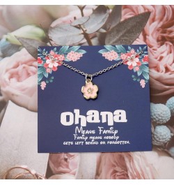 Ohana Necklace Hibiscus Flower Charm Necklace Gift Hawaiian Jewelry Gift Gift for Family Best Friends Gift Woman Gift pink $9...