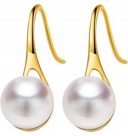 10K/14k/18K Solid Gold Pearl Earrings for Women Freshwater Pearl Dangle Fine Jewelry Earring Fashion Yellow Gold $101.20 Earr...