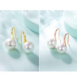 10K/14k/18K Solid Gold Pearl Earrings for Women Freshwater Pearl Dangle Fine Jewelry Earring Fashion Yellow Gold $101.20 Earr...