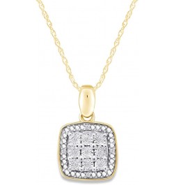 White Natural Diamond Square Shape Pendant Necklace in 14k Gold Over Sterling Silver yellow-gold-plated-silver $28.38 Necklaces