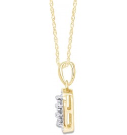 White Natural Diamond Square Shape Pendant Necklace in 14k Gold Over Sterling Silver yellow-gold-plated-silver $28.38 Necklaces