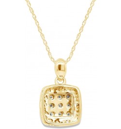 White Natural Diamond Square Shape Pendant Necklace in 14k Gold Over Sterling Silver yellow-gold-plated-silver $28.38 Necklaces