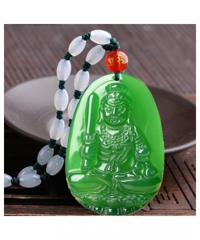 Buddha Pendant Necklace Bodhisattva Amulet Talisman Made of Agate Gemstone red green (green agate Akasagarbha (Space)) green ...