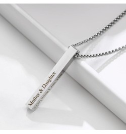 Personalized Bar Necklace Vertical - Customized Necklace Stainless 3D Pendant Custom Name Engravable Necklace Gift for Women ...