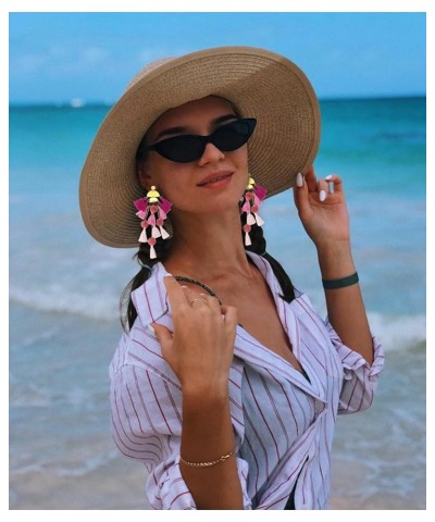 Bohemian Chandelier Tassel Earrings for Women Long Fringe Drop Dangle Earrings Boho Summer Jewelry for Women Gift Purple $6.7...