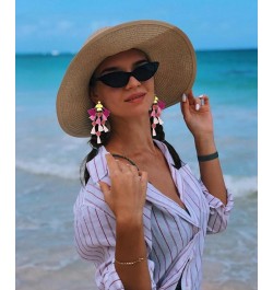 Bohemian Chandelier Tassel Earrings for Women Long Fringe Drop Dangle Earrings Boho Summer Jewelry for Women Gift Purple $6.7...