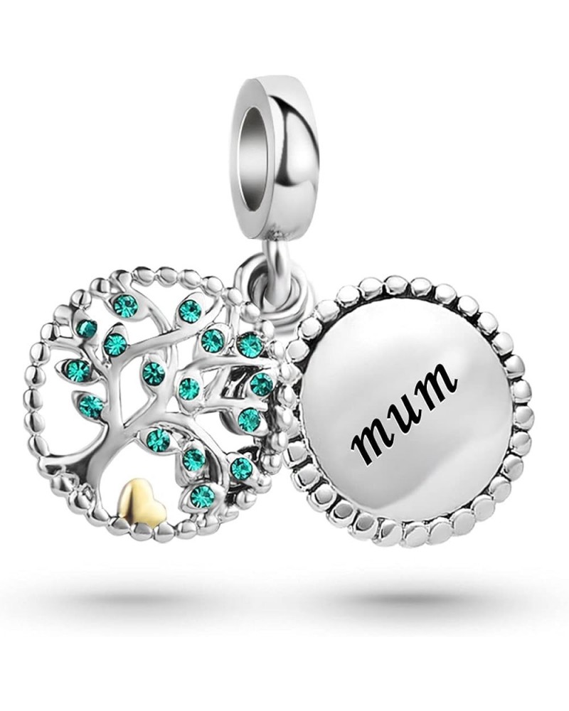 Women Family Tree of Life Dangle Charm for Bracelets Gift Birthay Daughter Grandma Mom Sister Wife Green Crystal Mum $8.39 Br...