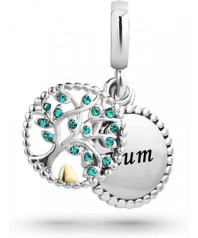 Women Family Tree of Life Dangle Charm for Bracelets Gift Birthay Daughter Grandma Mom Sister Wife Green Crystal Mum $8.39 Br...