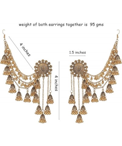 Indian Jewelry Wedding Bollywood Oxidized Silver Bahubali Jhumka Jhumki Jewelry Earrings For Women and Girls Gold $12.42 Earr...