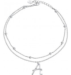 Initials Anklet for Women S925 Sterling Silver Adjustable Foot Ankle Bracelet with Letter A Letter $6.59 Anklets